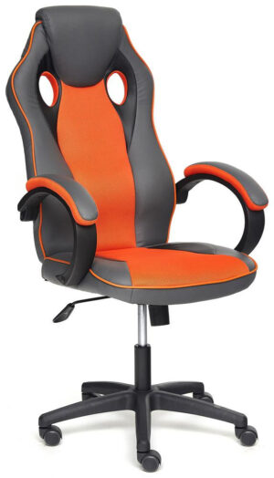Кресло геймерское RACER GT ( кож.зам/ткань,оранжев/металл ).