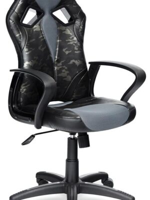 Кресло геймерское RUNNER MILITARY ( экокожа / ткань/ пластик ) серый, черный
