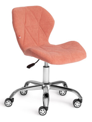 Кресло SELFI (флок / хром ) розовый