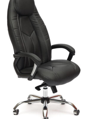 Кресло BOSS  Lux ( экокожа / перфорированная экокожа /хром )черный