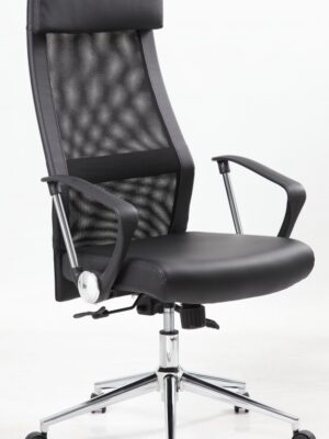 Кресло СYM 54 ( сетка/экокожа/хром ) черный