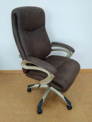 Кресло CYE 70 ( ткань коричневая, пластик шампань ).
