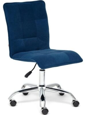 Кресло ZERO ( флок /хром ) синий