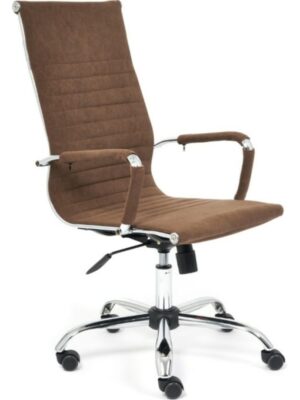 Кресло URBAN ( флок / хром ) коричневый