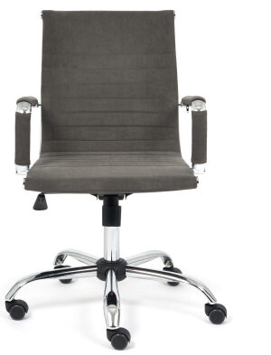 Кресло URBAN-LOW ( флок /хром ) серый
