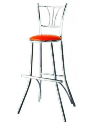 Барный стул НАТАЛИ ( экокожа / хром ) оранжевый.