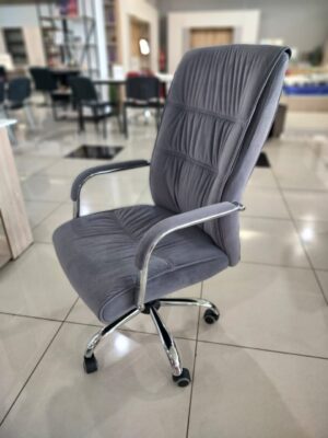 Кресло RT-333А Бонд ( велюр / хром ) серый