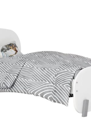 Кровать POLINI KIDS MIRUM с бортиком ( 900* 1900 ) белый/серый
