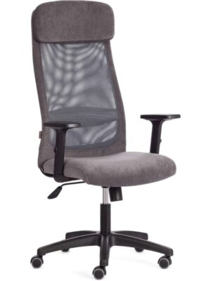 Кресло PROFIT PLT ( флок / ткань / пластик ) серый