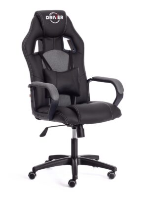 Кресло геймерское DRIVER ( экокожа / ткань / пластик ) серый, черный