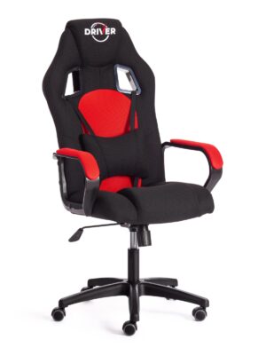 Кресло геймерское DRIVER ( ткань / пластик ) черный, красный