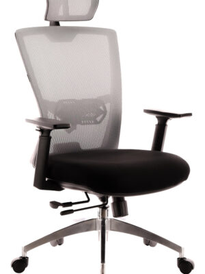 Кресло EVERPROF POLO S (сетка, ткань,хром ) серый/черный